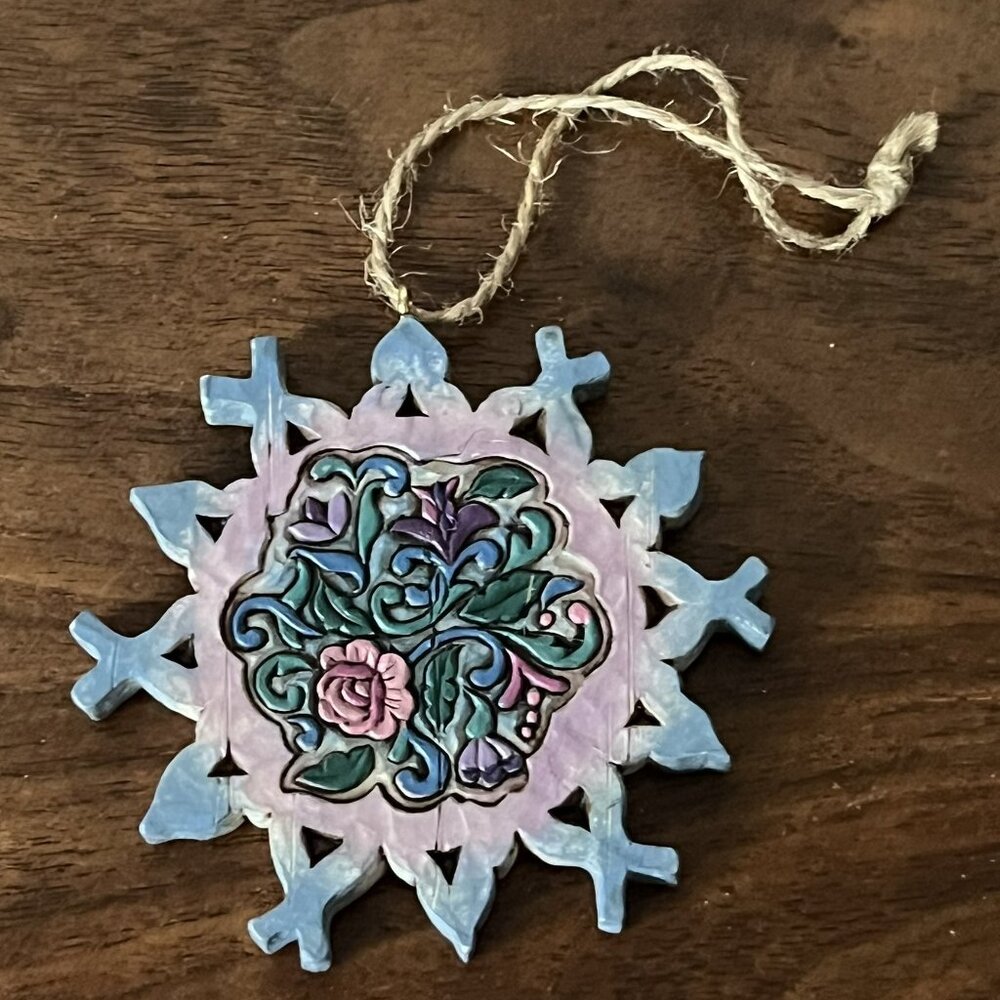 Jim Shore Rosemaling Snowflake Ornament 2005 Heartwood Creek Cottagecore Floral